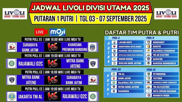 Jadwal Lengkap Pertandingan Livoli Divisi Utama 2025